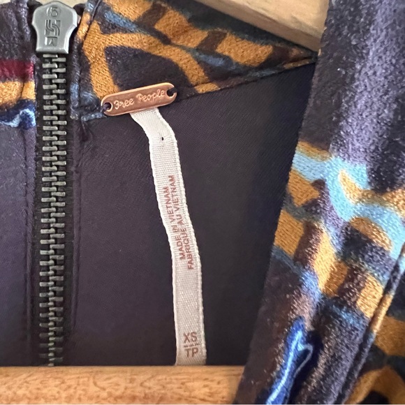 Free People Stella Retro Mod Multicolor Earth-tone Mini Dress Size XS - Picture 9 of 13